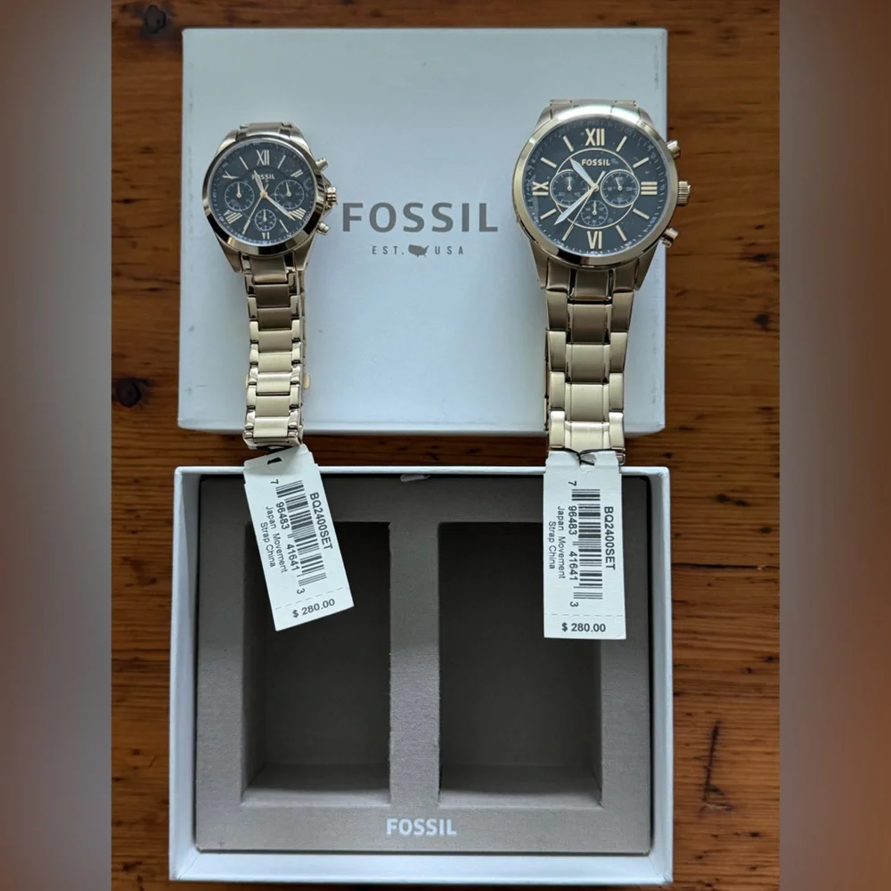 Fossil Gold and Black Chronograph Watch Set - Picture 4 of 5